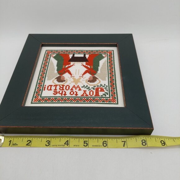 Joy To The World Counted Cross Stitch Picture Framed Angels Stars Square - Picture 2 of 4